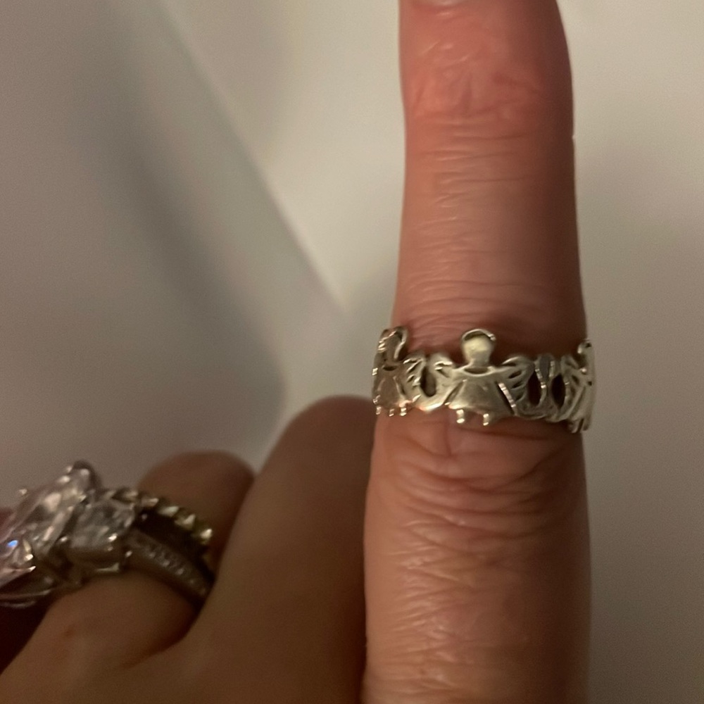 Stainless steel angel band ring